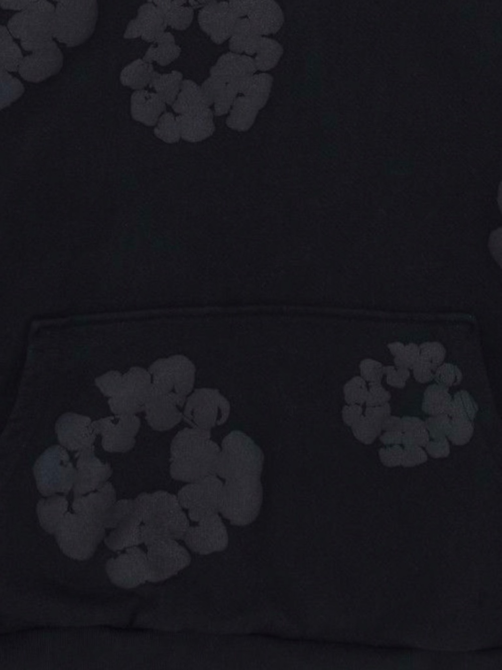 Black and dark grey denim tear hoodie - Picture 2 of 4